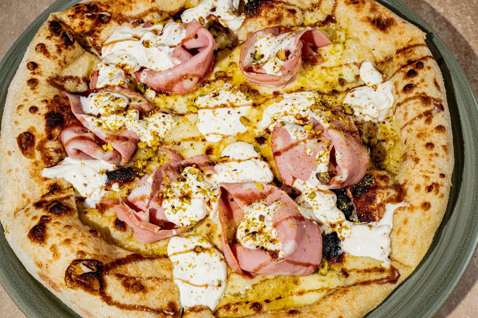 Pizza Pistacchio e Mortadella