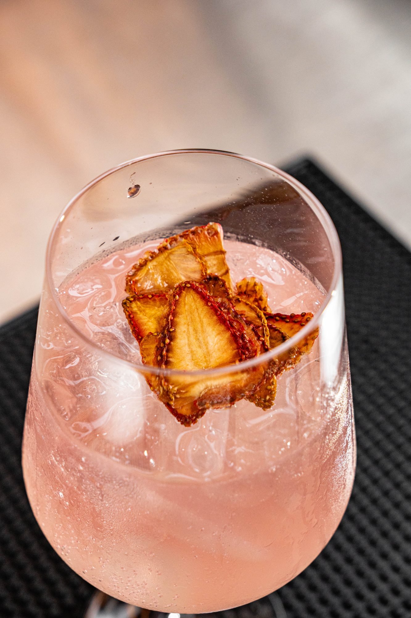 Spritz con fresa deshidratada